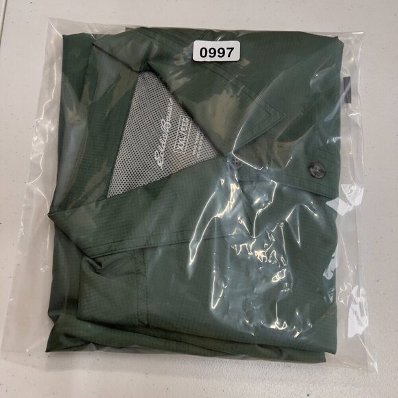 Eddie Bauer Mens Duck Green Tech Woven Short Sleeve Shirt XXL - Picture 7 of 7